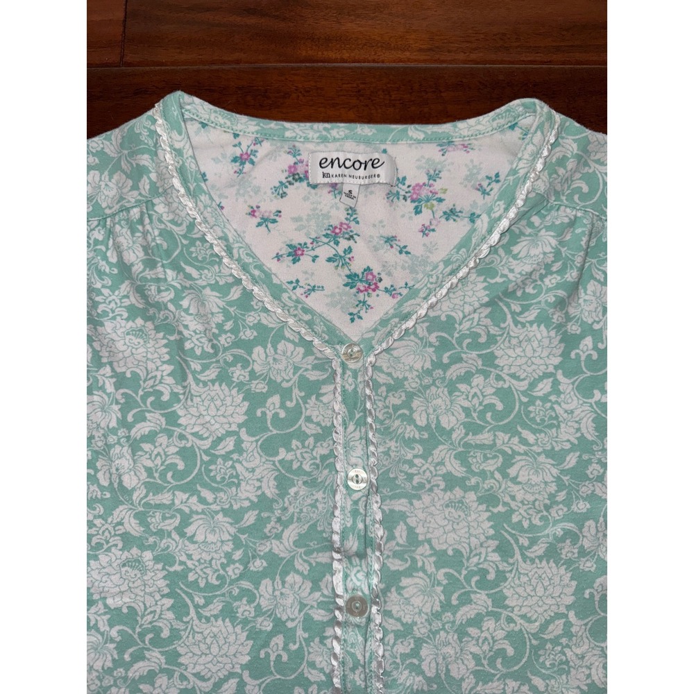 Encore Karen Neuburger Pajama Set Women S Pink Mint Polka Dot Floral 2-Pack Exc - Picture 8 of 8
